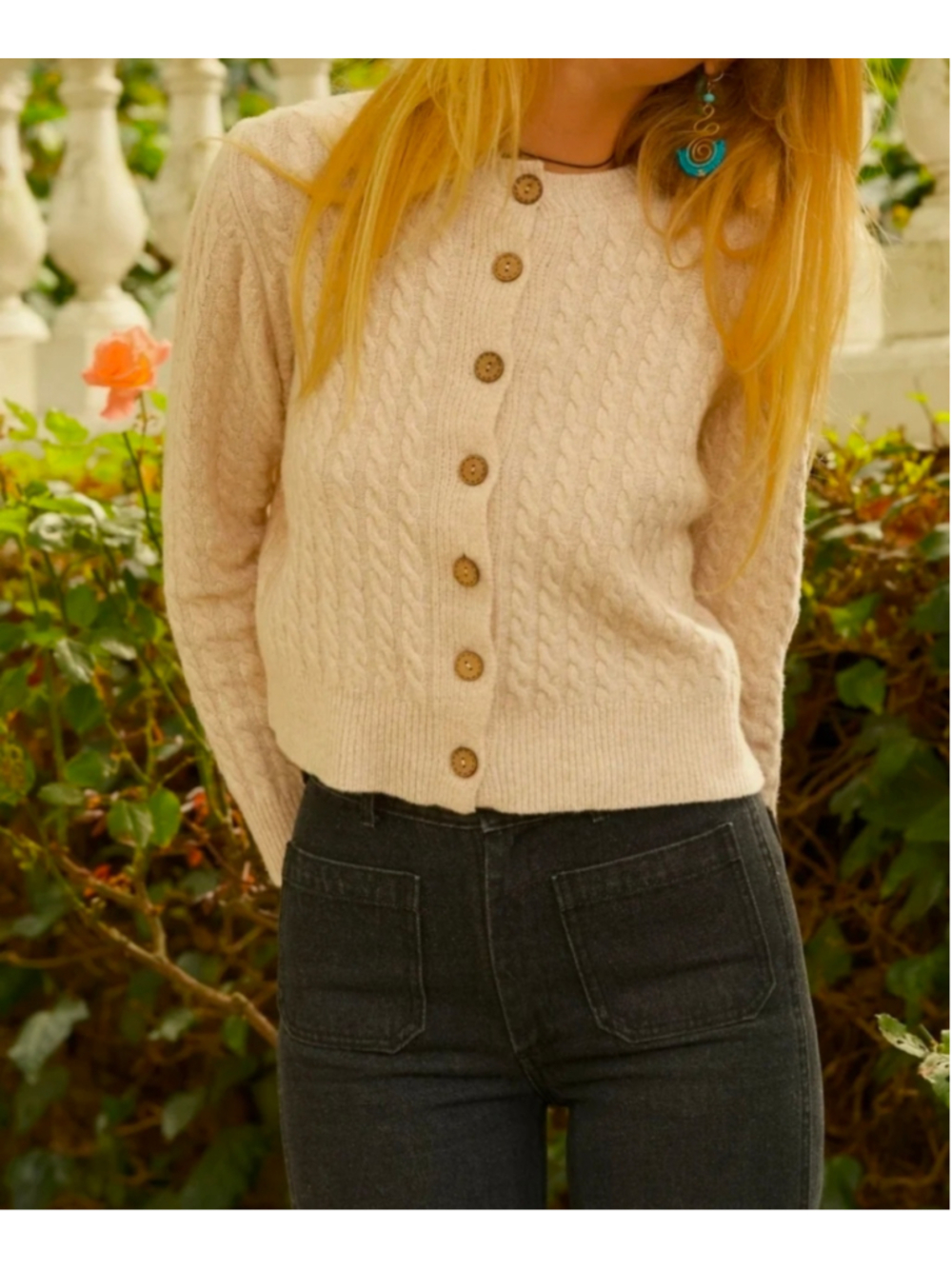 Mollusk California Surf Shop Cable Knit Cardigan Sweater Size XS